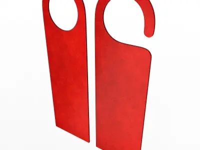Door Hanger Tag Red Low-poly 3D model