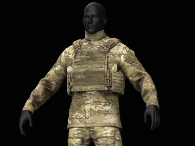 Crye Precision G3 Combat Pants and Field Shirt Low-poly 3D model