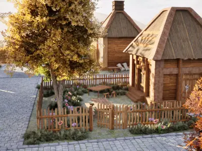 Ancient Village Layout 3D model