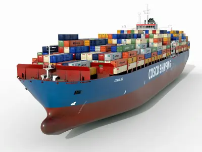 Cargo ship  Low-poly 3D model