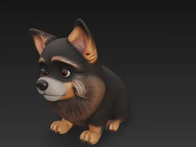 Dog Realistic 3D Model Basic - Low Poly Realistic Low-poly 3D model shop