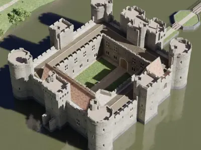 Castle Bodiam Low-poly 3D model