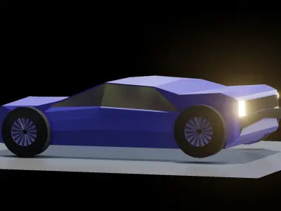 SportsCar origami car Free 3D model