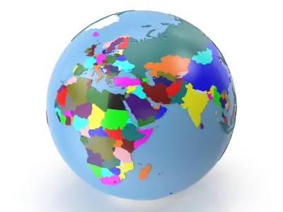 Earth Globe Geopolitical 3D model