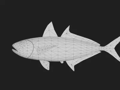 Trevally Low-poly 3D model 5