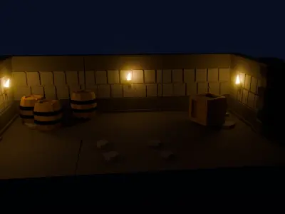 low-poly dungeon 3D model Low-poly 3D model