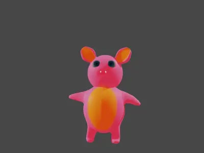 cartoon  monster Low-poly 3D model