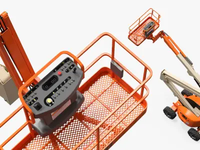  Articulating Boom Lift With Basket Orange 