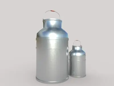 Milk Galvanized vases 3D model