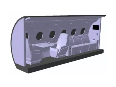 Embraer Legacy 500 passenger cabin 3D print model