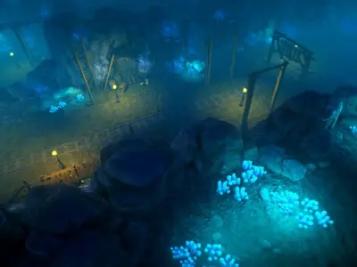 Top-Down Crystal Mine Low-poly 3D model