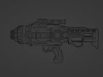 gun laser 02 Low-poly 3D model