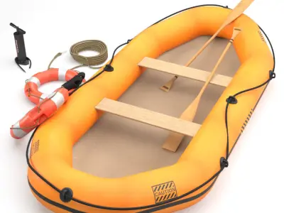 Inflatable rescue boat 3D model