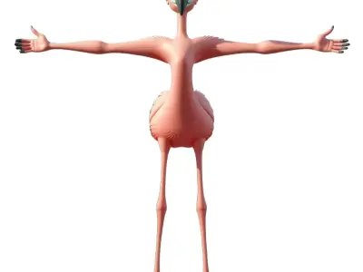 Rosy Flamingo Character model pack Low-poly 3D model