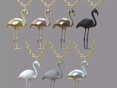 flamingo locket collection 3D model