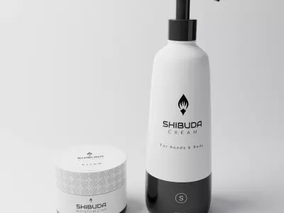 Cosmetic cream jar  Pump bottle Low-poly 3D model