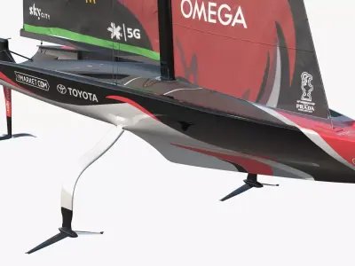 Omega Sponsored Racing Yacht AC75 Red 3D model