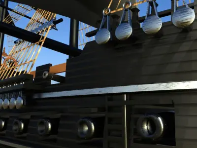Pirate ship Low-poly 3D model order