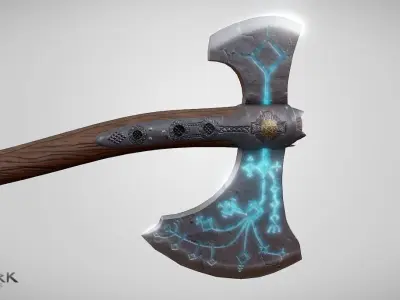 God of War Axe Leviathan  Low-poly 3D model