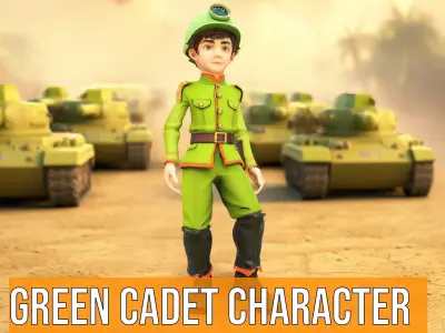 Green Cadet Character model pack Low-poly 3D model