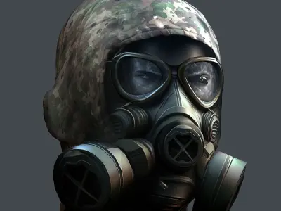 Helmet 3d model military combat Military Low-poly Low-poly 3D model 38