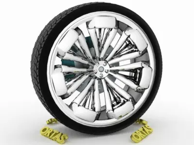 ORTAS CAR WHEEL RIM 129 GAME READY WHEEL RIM TIRE 3D model