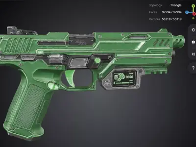 Green Pistol 3D model purchase