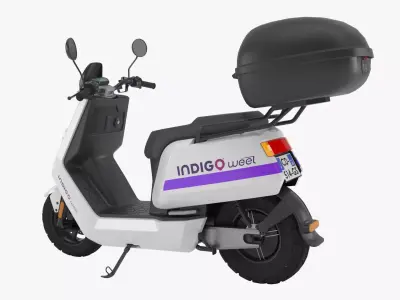 Indigo Weel Moped Low-poly 3D model