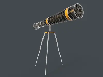 Stylized Telescope V1 - 02 Low-poly 3D model