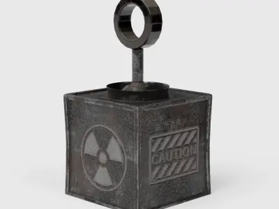 Old Vintage Automatic Atom Bomb Button Low-poly 3D model