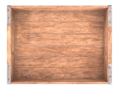 Wooden bakery box Low-poly 3D model