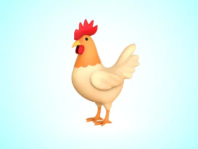 Cartoon Chicken Cute 01 Low-poly 3D model