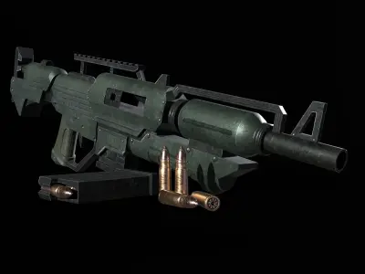 Assault Rifle PBR Low-poly 3D model