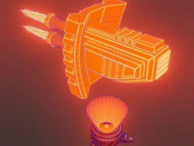 Sci-fi turret Low-poly 3D model