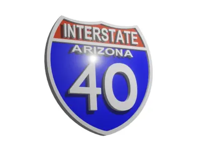 Sign Arizona Interstate 40 3D model