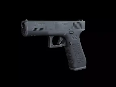 Autopistol gun Low-poly 3D model