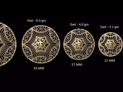 VR-PND2265 gold ring sizes for men and women 3D print model