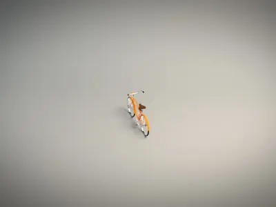 Low Poly Vintage Cruiser Bike Low-poly 3D model