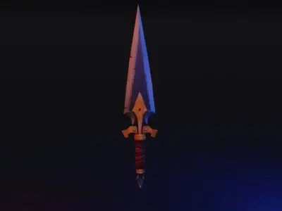 Dagger sword Low-poly 3D model 3