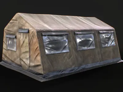 Military tent Low-poly 3D model purchase