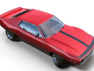 American muscle cars PBR 3D model