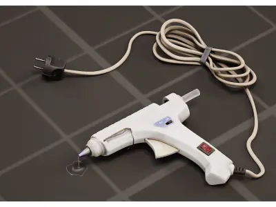 DIY Electric Hot Glue Gun Low-poly 3D model