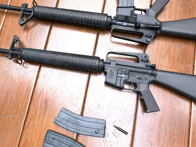 M16A2 rifle Low-poly 3D model buy