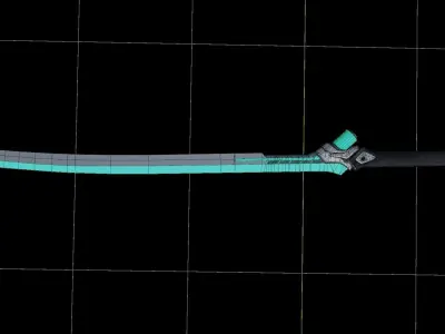 Toxic Sword with neon Game Ready low poly PBR Low-poly 3D model
