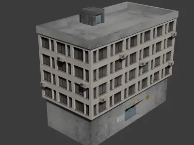 Building Apartment House FBX OBJ BLEND MTL Low-poly 3D model
