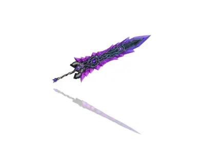 Crystal Nature Greatsword Low-poly 3D model