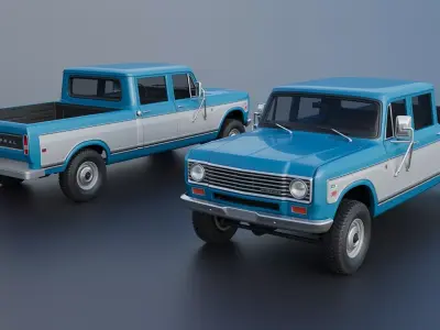 International Pickup Crew Cab 1974 3D print model