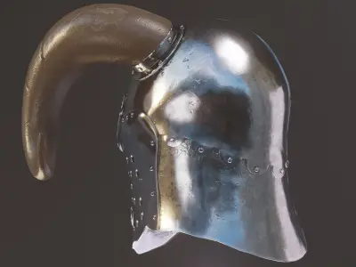 Tophelm horned helmet Low-poly 3D model