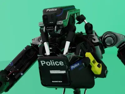 Humanoid Robot Police the future 3D model