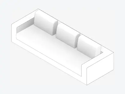 Seat - Sofa - Simplicity - Comfort - Triple Low-poly 3D model